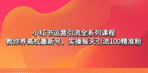 小紅書運(yùn)營引流課程：養(yǎng)高權(quán)重新號(hào)，實(shí)操每天引流100精準(zhǔn)粉百度網(wǎng)盤插圖