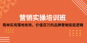 營銷實操培訓(xùn)班：簡單實用落地有效，價值百萬的品牌營銷底層邏輯百度網(wǎng)盤插圖