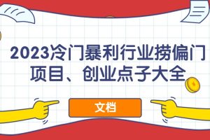 2023冷門暴利行業(yè)撈偏門項目、創(chuàng)業(yè)點子大全（文檔）百度網(wǎng)盤插圖