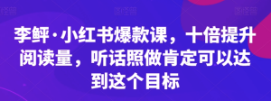 李鲆?小紅書爆款課，十倍提升閱讀量百度網(wǎng)盤插圖