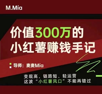 【抖音上新】價值300萬的小紅書賺錢手記 變現(xiàn)高、鏈路短、輕運營，這波“小紅薯風(fēng)口”不能再錯過。