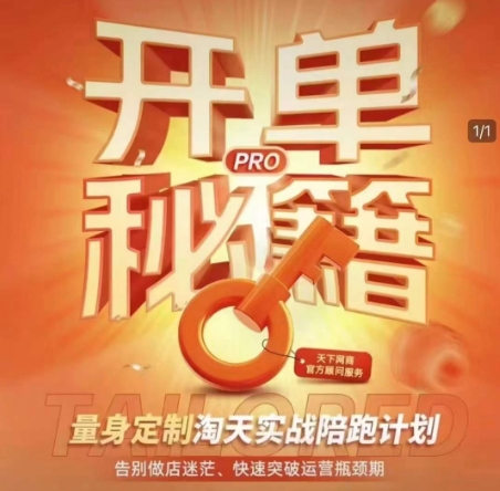 淘寶開單秘籍PRO，量身定制淘天實戰(zhàn)陪跑計劃，